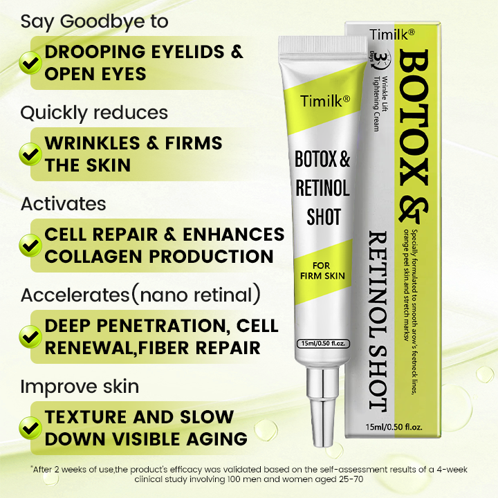 [🔥Last Day 70% OFF] Timilk® Botox & Retinol Shot – Smoother-Looking Skin for Deep Lines, Sagging Jowls & Puffy Eyes